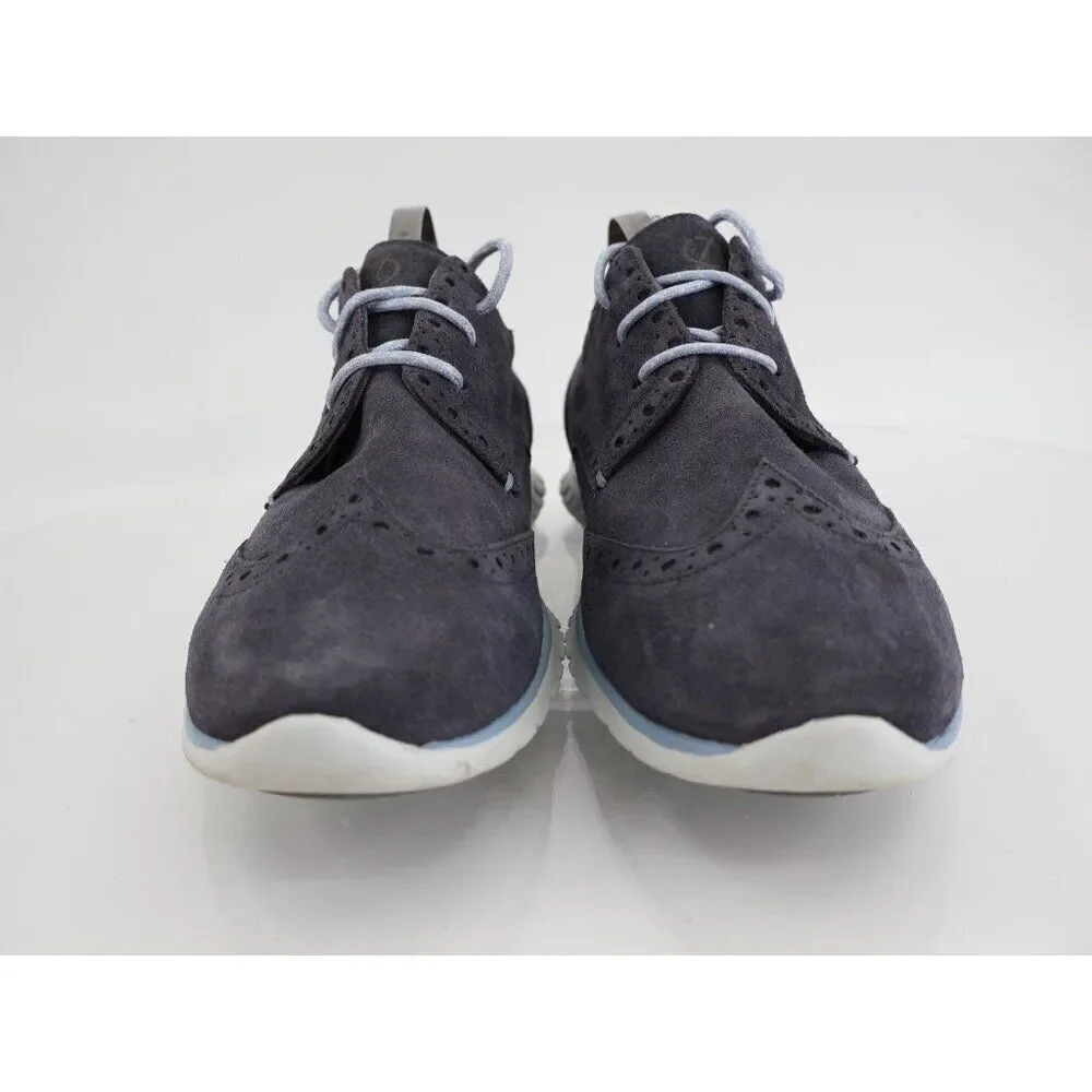Cole Haan Women's ZeroGrand Oxford Sneaker Size 7.5 Wingtip Blue Suede Shoe
